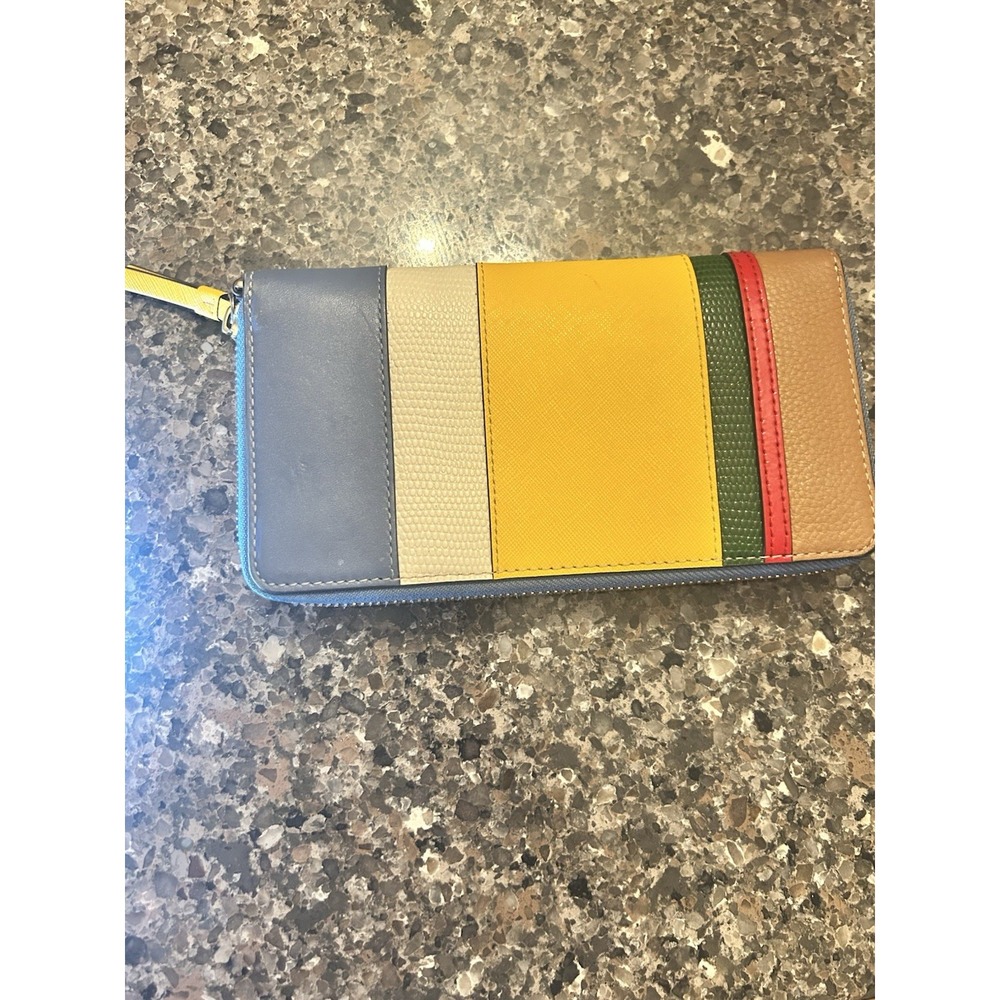 Tory Burch Robinson Mini Balloon Stripe Leather Continental Wallet - Picture 3 of 16
